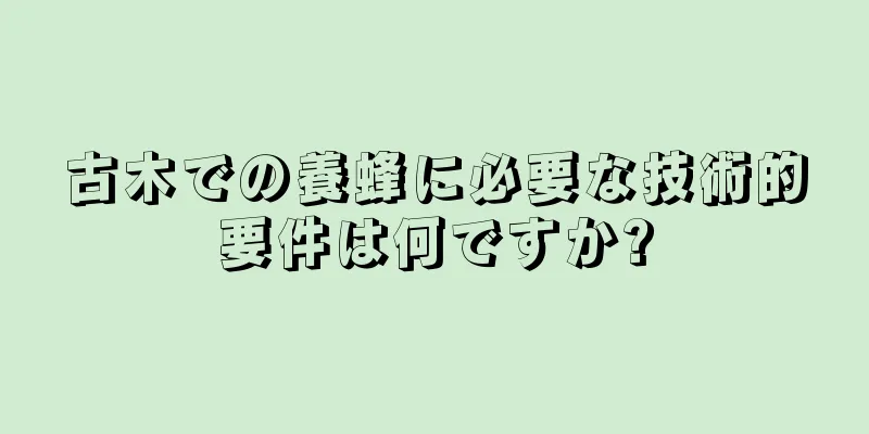 古木での養蜂に必要な技術的要件は何ですか?