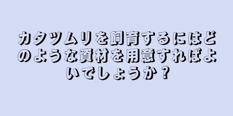 カタツムリを飼育するにはどのような資材を用意すればよいでしょうか？