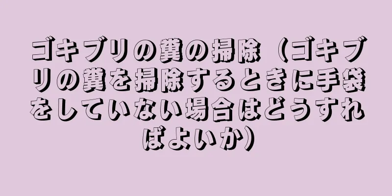 ゴキブリの糞の掃除（ゴキブリの糞を掃除するときに手袋をしていない場合はどうすればよいか）