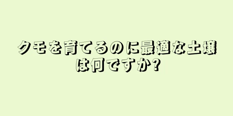 クモを育てるのに最適な土壌は何ですか?