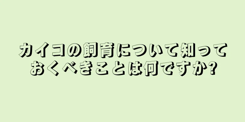 カイコの飼育について知っておくべきことは何ですか?