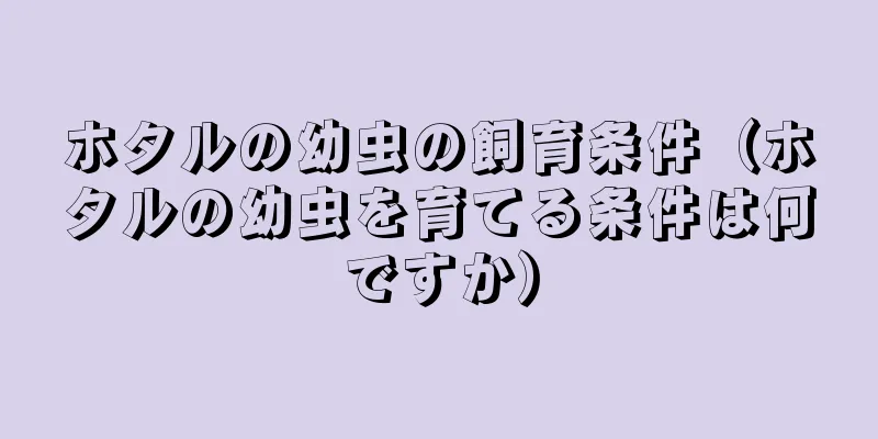 ホタルの幼虫の飼育条件（ホタルの幼虫を育てる条件は何ですか）