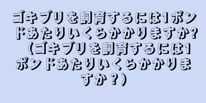 ゴキブリを飼育するには1ポンドあたりいくらかかりますか? （ゴキブリを飼育するには1ポンドあたりいくらかかりますか？）