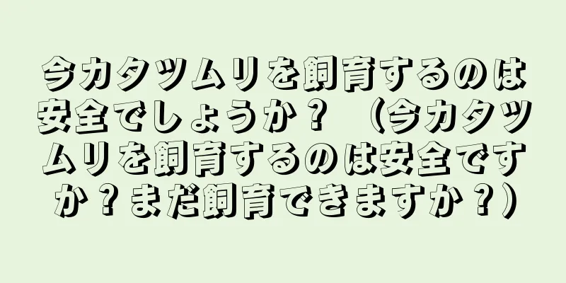今カタツムリを飼育するのは安全でしょうか？ （今カタツムリを飼育するのは安全ですか？まだ飼育できますか？）