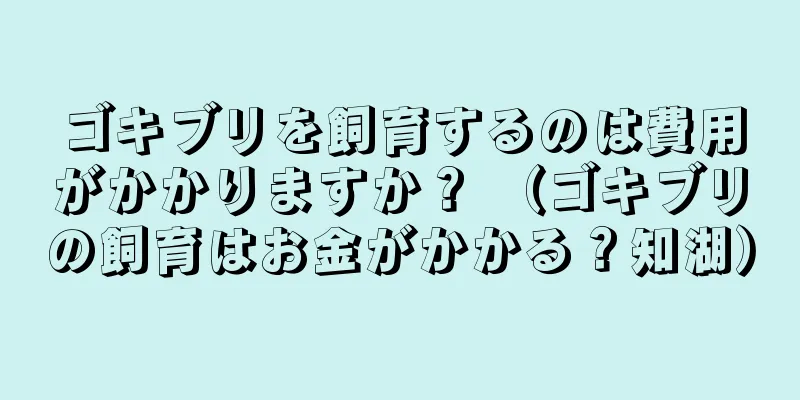 ゴキブリを飼育するのは費用がかかりますか？ （ゴキブリの飼育はお金がかかる？知湖）