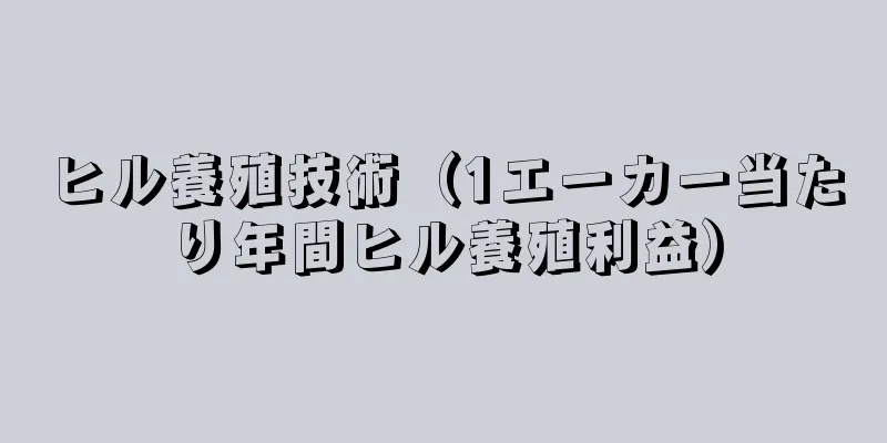 ヒル養殖技術（1エーカー当たり年間ヒル養殖利益）