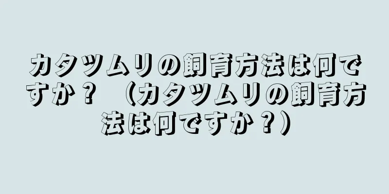 カタツムリの飼育方法は何ですか？ （カタツムリの飼育方法は何ですか？）