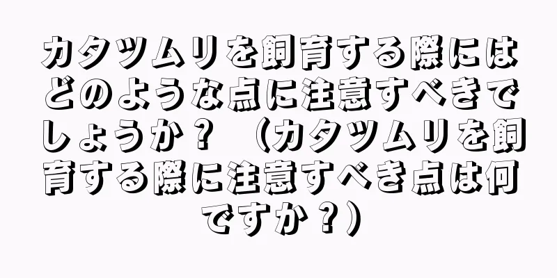 カタツムリを飼育する際にはどのような点に注意すべきでしょうか？ （カタツムリを飼育する際に注意すべき点は何ですか？）