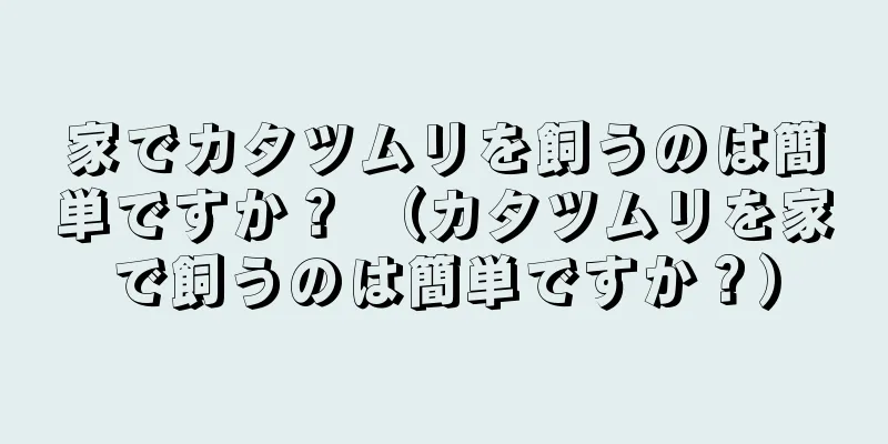 家でカタツムリを飼うのは簡単ですか？ （カタツムリを家で飼うのは簡単ですか？）