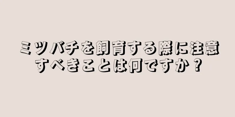 ミツバチを飼育する際に注意すべきことは何ですか？