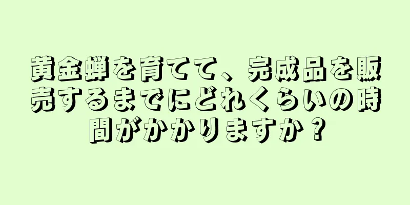黄金蝉を育てて、完成品を販売するまでにどれくらいの時間がかかりますか？
