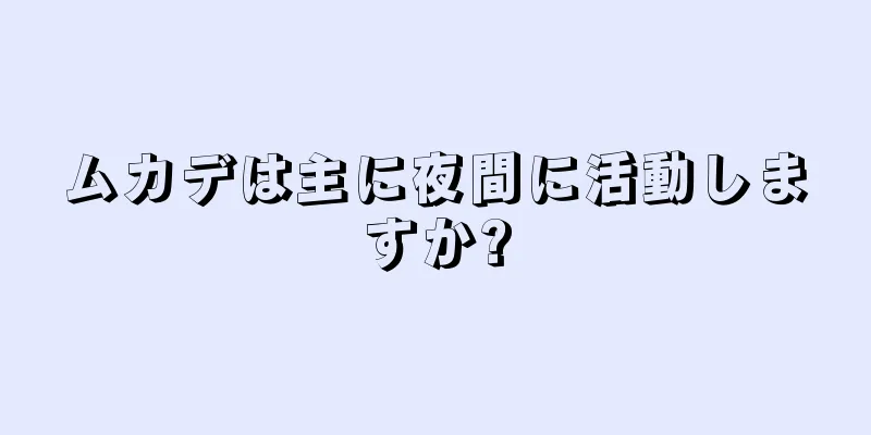 ムカデは主に夜間に活動しますか?