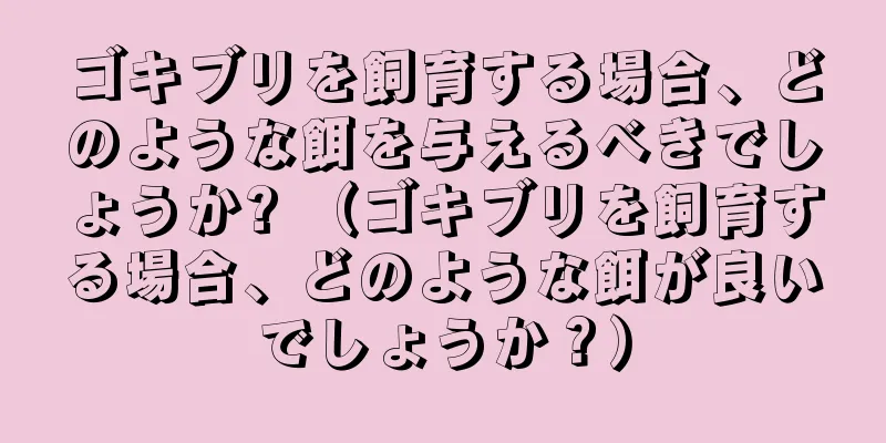 ゴキブリを飼育する場合、どのような餌を与えるべきでしょうか? （ゴキブリを飼育する場合、どのような餌が良いでしょうか？）