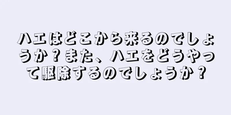 ハエはどこから来るのでしょうか？また、ハエをどうやって駆除するのでしょうか？
