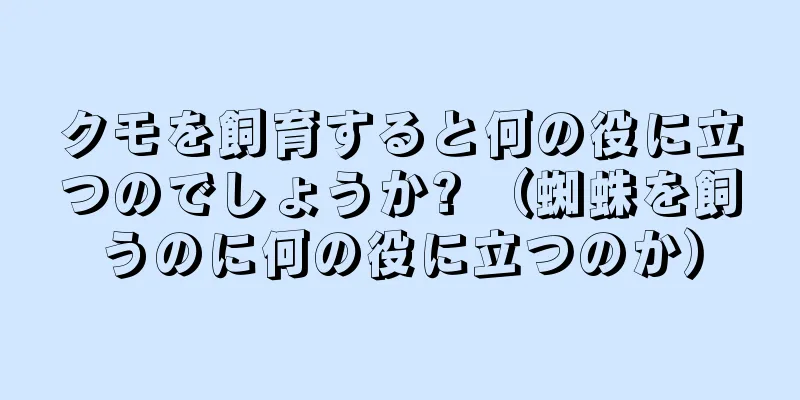 クモを飼育すると何の役に立つのでしょうか? （蜘蛛を飼うのに何の役に立つのか）