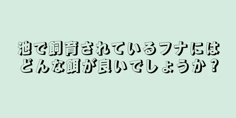 池で飼育されているフナにはどんな餌が良いでしょうか？