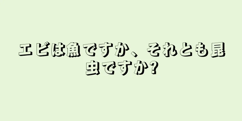 エビは魚ですか、それとも昆虫ですか?