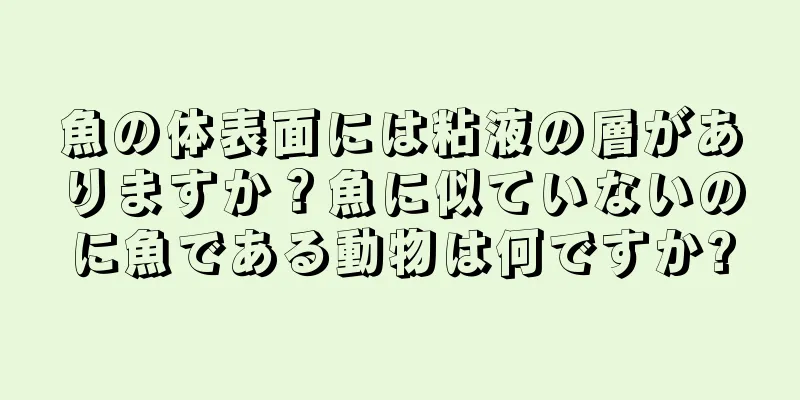 魚の体表面には粘液の層がありますか？魚に似ていないのに魚である動物は何ですか?