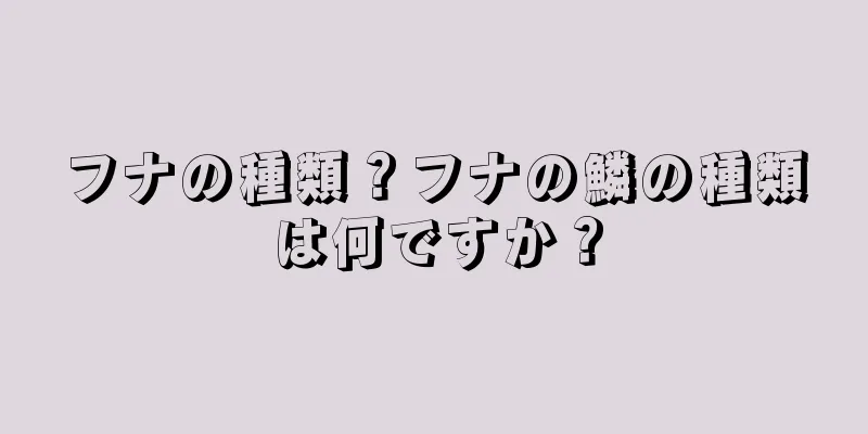 フナの種類？フナの鱗の種類は何ですか？