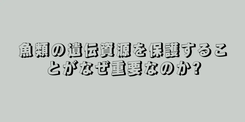 魚類の遺伝資源を保護することがなぜ重要なのか?