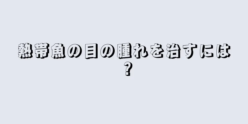 熱帯魚の目の腫れを治すには？