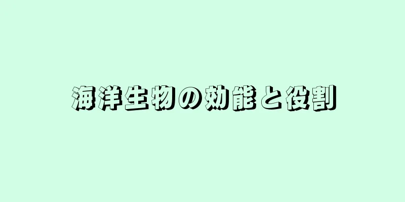 海洋生物の効能と役割