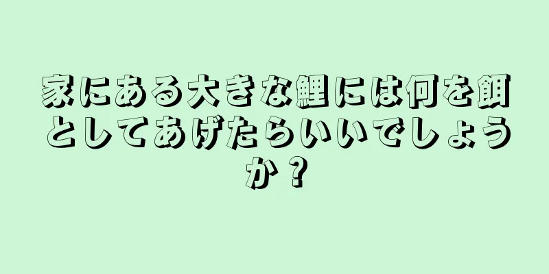 家にある大きな鯉には何を餌としてあげたらいいでしょうか？