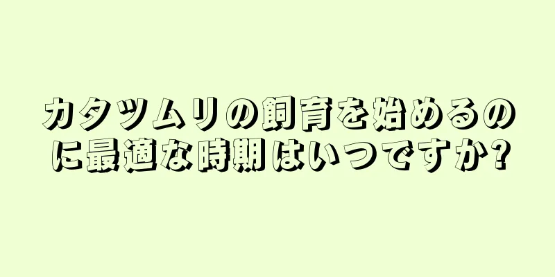 カタツムリの飼育を始めるのに最適な時期はいつですか?
