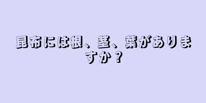 昆布には根、茎、葉がありますか？