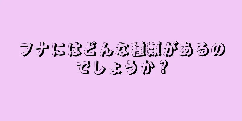 フナにはどんな種類があるのでしょうか？