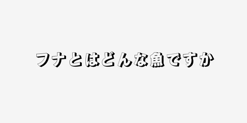フナとはどんな魚ですか
