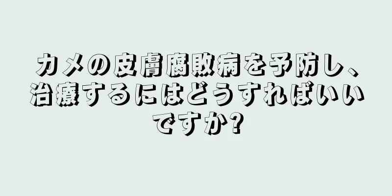 カメの皮膚腐敗病を予防し、治療するにはどうすればいいですか?