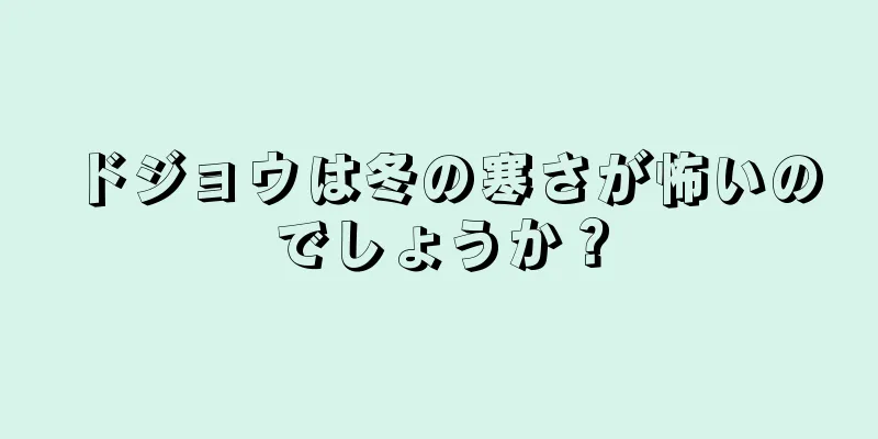 ドジョウは冬の寒さが怖いのでしょうか？