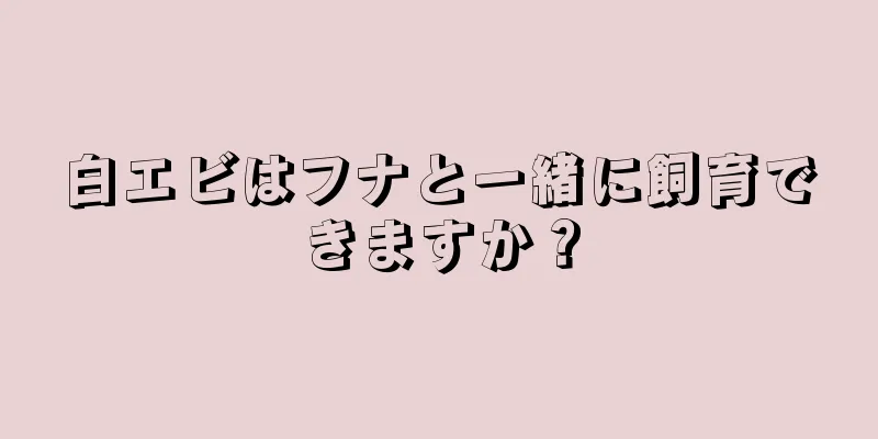 白エビはフナと一緒に飼育できますか？