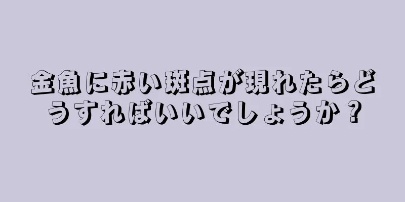 金魚に赤い斑点が現れたらどうすればいいでしょうか？