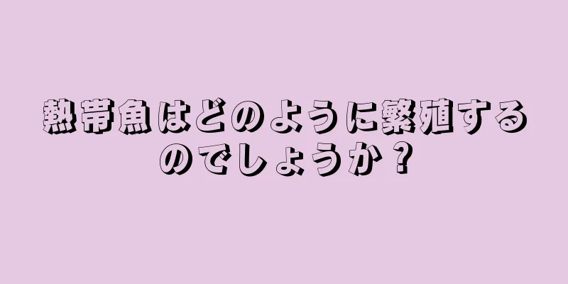 熱帯魚はどのように繁殖するのでしょうか？