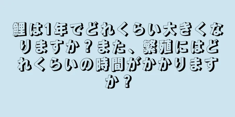 鯉は1年でどれくらい大きくなりますか？また、繁殖にはどれくらいの時間がかかりますか？