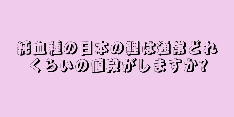純血種の日本の鯉は通常どれくらいの値段がしますか?