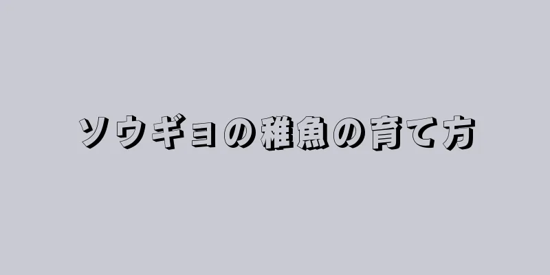 ソウギョの稚魚の育て方