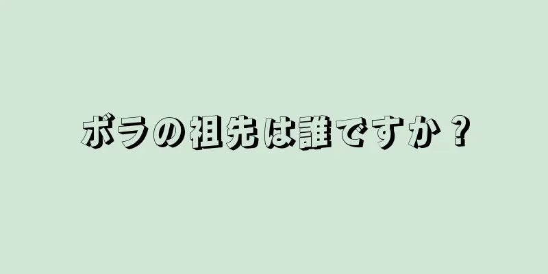 ボラの祖先は誰ですか？