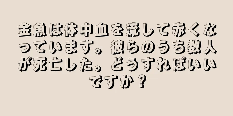 金魚は体中血を流して赤くなっています。彼らのうち数人が死亡した。どうすればいいですか？