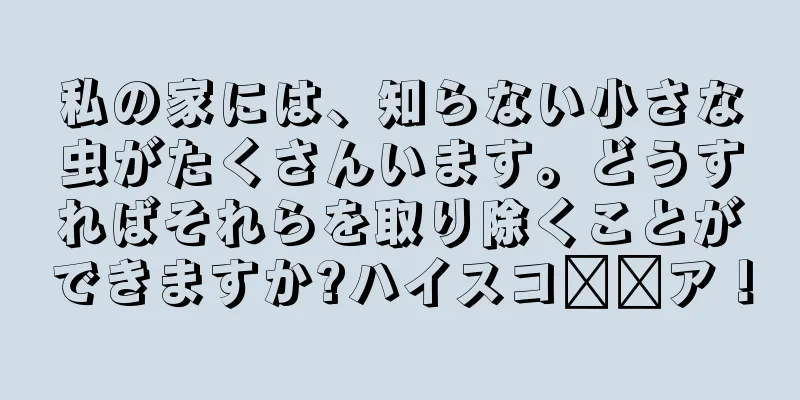私の家には、知らない小さな虫がたくさんいます。どうすればそれらを取り除くことができますか?ハイスコ​​ア！