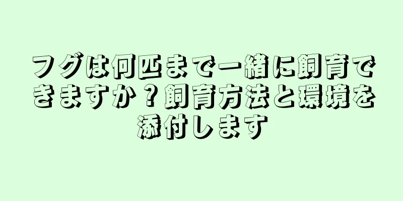 フグは何匹まで一緒に飼育できますか？飼育方法と環境を添付します
