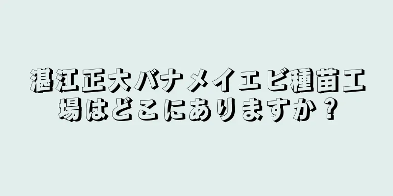 湛江正大バナメイエビ種苗工場はどこにありますか？