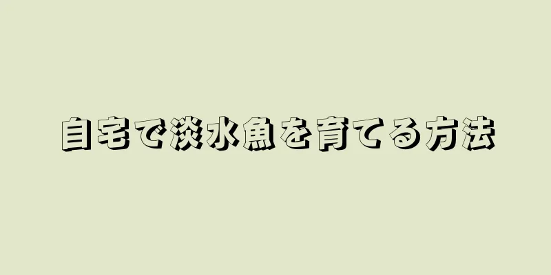 自宅で淡水魚を育てる方法