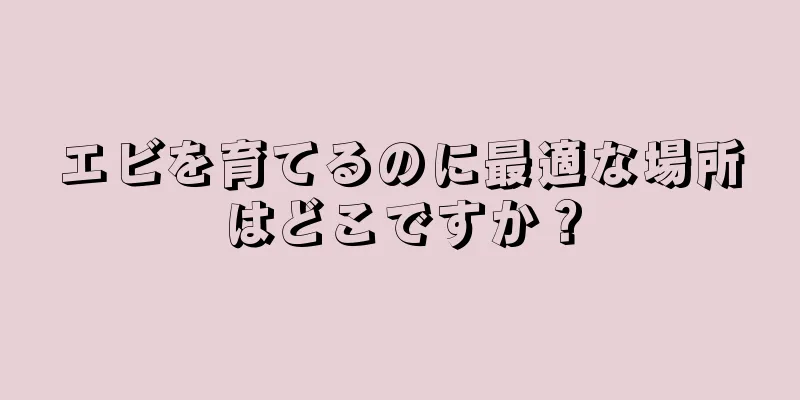 エビを育てるのに最適な場所はどこですか？