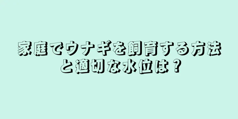 家庭でウナギを飼育する方法と適切な水位は？