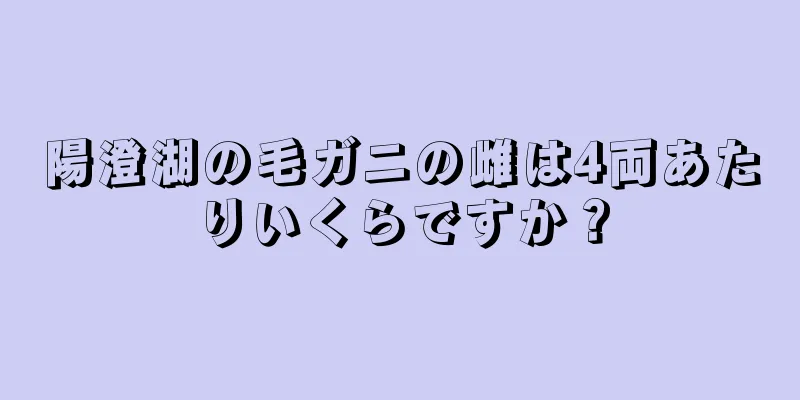 陽澄湖の毛ガニの雌は4両あたりいくらですか？
