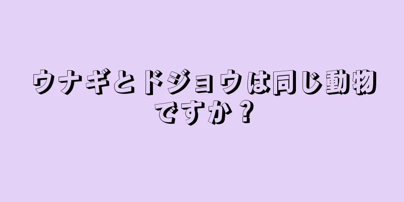 ウナギとドジョウは同じ動物ですか？
