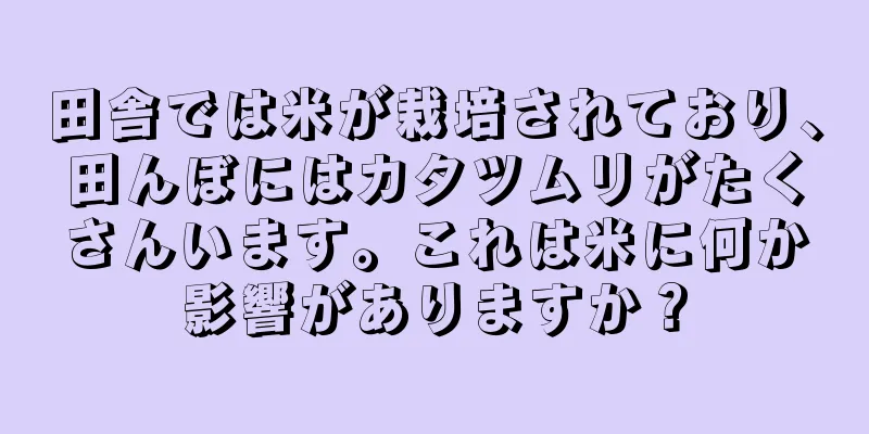 田舎では米が栽培されており、田んぼにはカタツムリがたくさんいます。これは米に何か影響がありますか？
